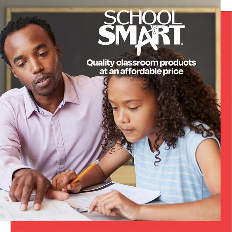 School Smart 3-Hole Punched Filler Paper w/Red Margin, 8-1/2 x 11 Inches, College Ruled, 200 Sheets, White - Image 2